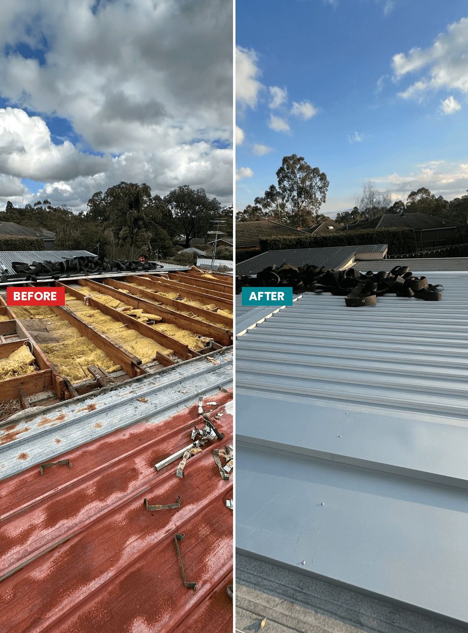 Before and after roof replacement — Lower Plenty